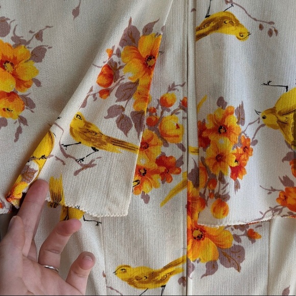 Vintage handmade 70's floral bird Maxi Dress - Picture 6 of 7